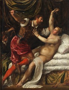Tarquin en Lucretia, ca. 1568-76 door Tiziano Vecelli